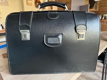 Borsa 48 ore cuoio nero vintage