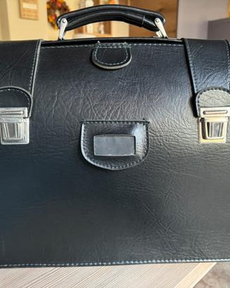 Borsa 48 ore cuoio nero vintage