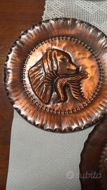 Coppia piatti in rame da decorazione