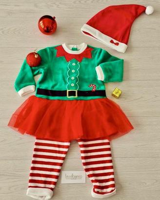 Vestito Chicco Elfo Natale 3 mesi 56 cm