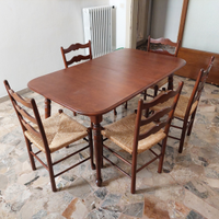 Set tavolo allungabile+sedie stile rustico