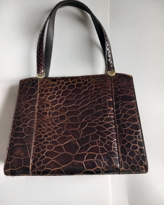 Borsa vintage in vera pelle laccata