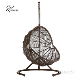 Poltrona sospesa in rattan sintetino MAROO marrone