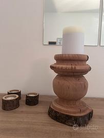 Portacandele in legno - handmade