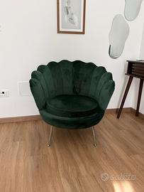 Poltrona deghi velluto verde