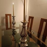 Due candelabri argentati di ceramica !! 