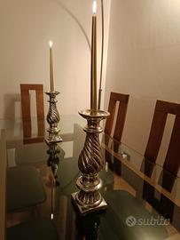 Due candelabri argentati di ceramica !! 