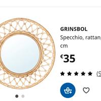 Specchio IKEA in rattan nuovissimo - 30€
