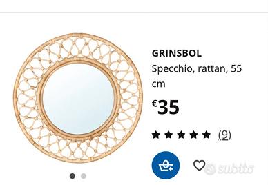 Specchio IKEA in rattan nuovissimo - 30€