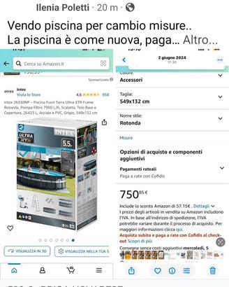 Piscina intex  fuori terra rotonda