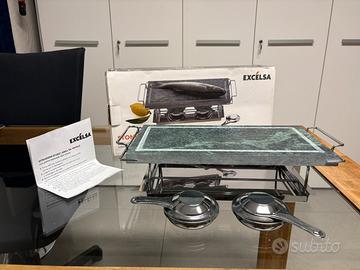 Pietra Ollare Rettangolare con Base, 37x19 cm