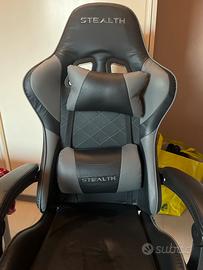 Sedia da gaming nera e grigia nuova STEALTH