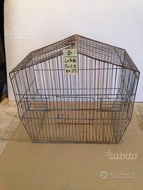 64 - Gabbia vintage per uccelli, in metallo