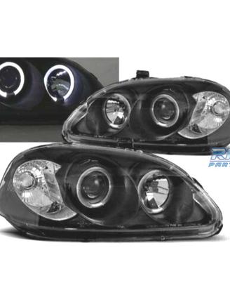 FARI PER HONDA CIVIC 99-01 ANGEL EYES SFONDO NERO