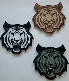 Set 3 Toppe / Patch Ricamate Tigre (Bianca, Verde,