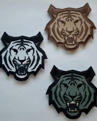 Set 3 Toppe / Patch Ricamate Tigre (Bianca, Verde,