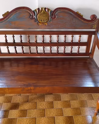 panca artigianale intarsiata 