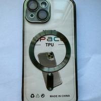 Cover Trasparente per iPhone 15 con Bordi Verdi