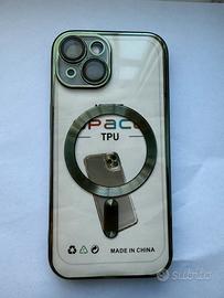 Cover Trasparente per iPhone 15 con Bordi Verdi