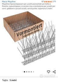 Dissuasori per uccelli 5 metri acciaio inox 