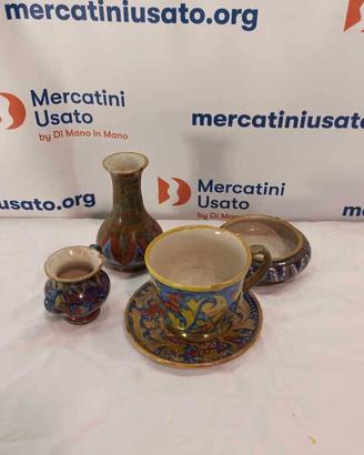 Lotto 5 Pezzi Maioliche a Lustro