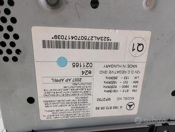A1698700689 AUTORADIO MERCEDES CLASSE B 200 W245 2