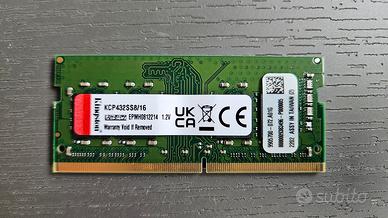 Kingston DDR4 16GB 3200MHz per laptop