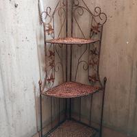 Scaffale angolare ferro battuto