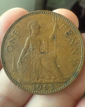 Moneta One Penny 1963 - Regina Elisabetta II