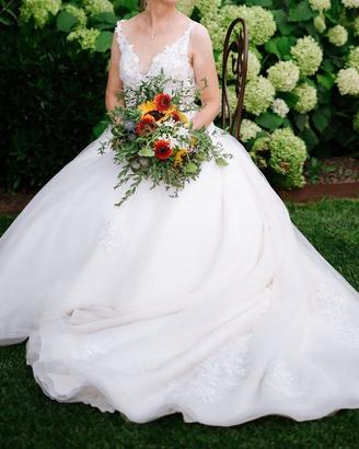 Abito da sposa tg. 42 colore bianco-cipria
