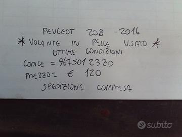 Volante in pelle peugeot 208 del 2016