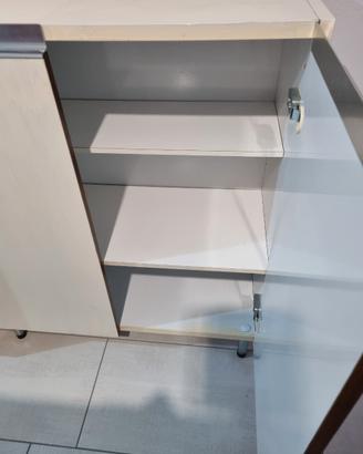 Mobiletto a 2 ante legno bianco
