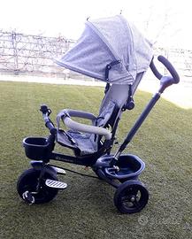 Triciclo 5 in 1 passeggino manico guida