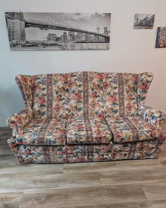 Divano classico stile Bergère vintage a 3 posti 