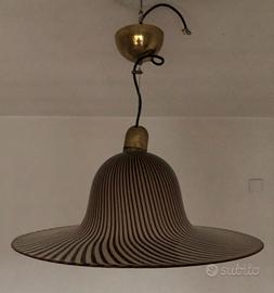 Lampadario di vetro vintage