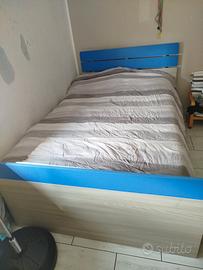 letto con materasso e rete 