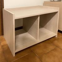 Mobile basso laminato in rovere sbiancato