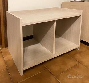 Mobile basso laminato in rovere sbiancato