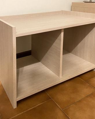 Mobile basso laminato in rovere sbiancato