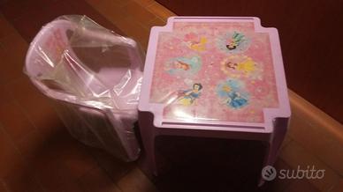 Tavolino Principesse e sedia rosa