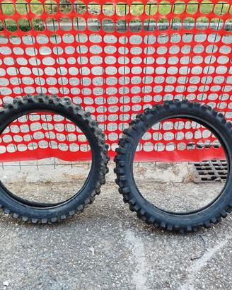 2 coppie pneumatici motocross 100-90/19 80-100/21