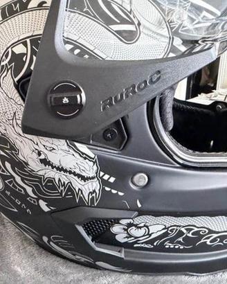 Casco da moto Ruroc Atlas Platinum Ronin con tecno