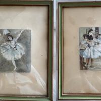 Coppia quadri ballerine stile Degas by A. Zivieri