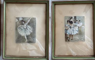 Coppia quadri ballerine stile Degas by A. Zivieri