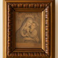Antica Madonna con Bambino in rame del 1851