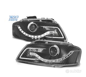 FARI AUDI A3 8P LUCE DIURNA A LED FONDO NERO