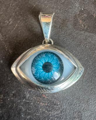 Ciondolo occhio azzurro argento 925 Messico