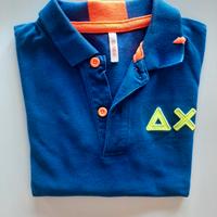 Maglia Polo Sun 68. Taglia 4 anni. Blu e arancio 
