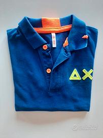 Maglia Polo Sun 68. Taglia 4 anni. Blu e arancio 