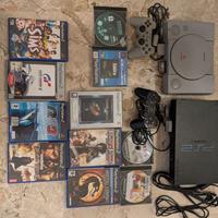 PlayStation 1 & PlayStation 2 con giochi